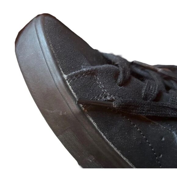 Adidas Sleek Triple Black Sneakers Leopard Accent Womens Comfort US 6.5 - Picture 8 of 12